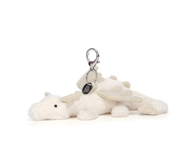 Teddy Bear n Doll - JellyCat Snow Dragon Bag Charm - TJ1203A7 Photo